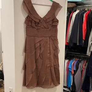 Chocolate cocktail dress to the knee